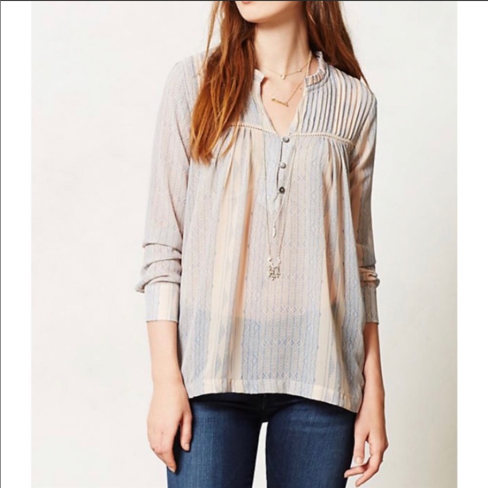 Anthro Dolan Odessa Peasant Blouse Size Medium